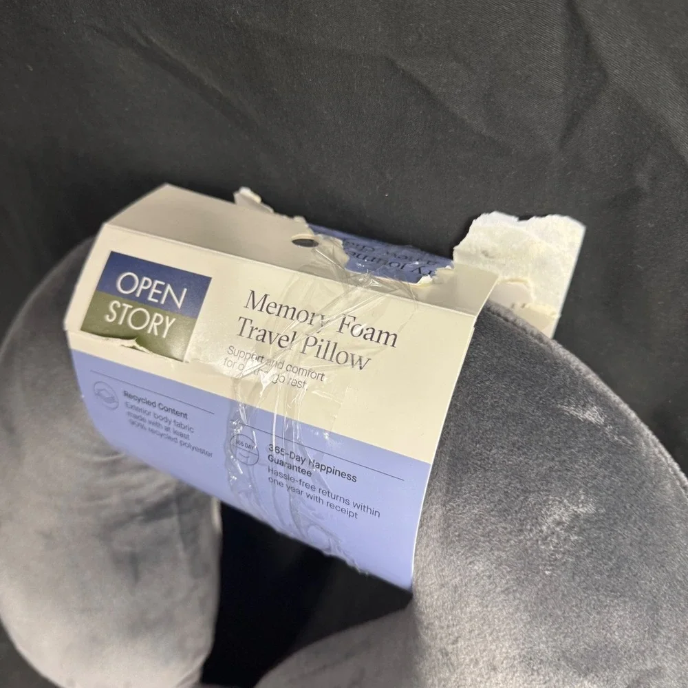 Memory Foam Travel Neck Pillow - Open Story™ Gray